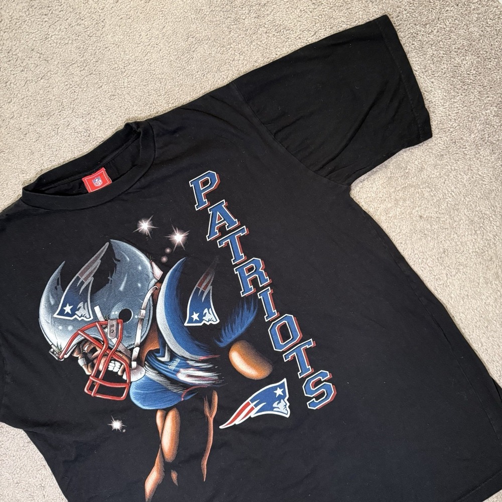Vintage New England Patriots Shirt Mens 2XLT TALL Black 2000s NFL Football Y2K‎